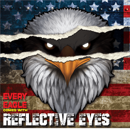 🦅 Reflective Eagle Eyes USA Flag Decal