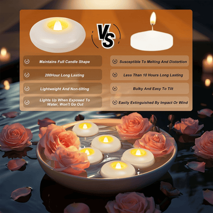 🔥HOT SALE🔥🕯️Water-Activated Flameless Floating LED Candles – Romantic Waterproof Glow for Any Occasion