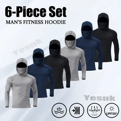 👕🔥 Men's 6-Piece Slim Fit Hoodie Pullover Set