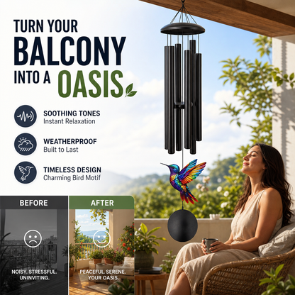 ⏳Time-Limited Special⏰Vintage Metal Wind Chimes | Elegant Black Aluminium Garden Decor with Bird & Butterfly Accents for Patio & Porch