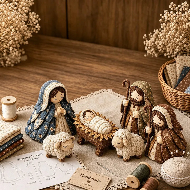✨ DIY Patchwork Nativity Scene Sewing Kit