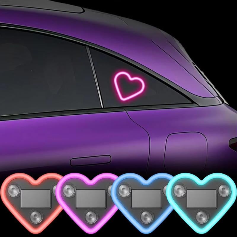 🔥🔥 Solar Powered Wireless LED Heart Shape C-Pillar Neon Light🥳BUY 2 GET 10% OFF