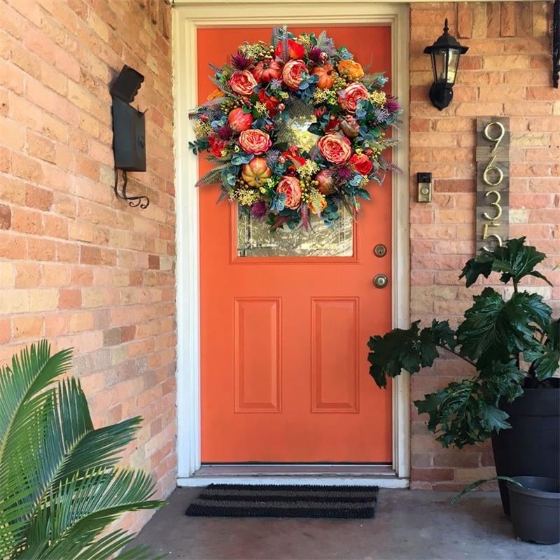 🔥Last Day 49% OFF💖 Handmade Fall Peony And Pumpkin Wreath - Year Round Wreath