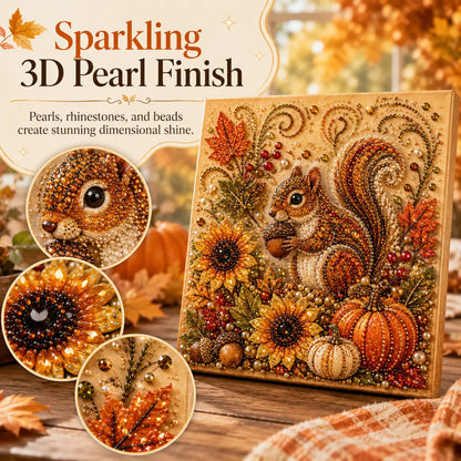 🔥🍂✨Autumn Pearl Painting Kit - Relaxing DIY Craft to Create Sparkling Fall Artwork