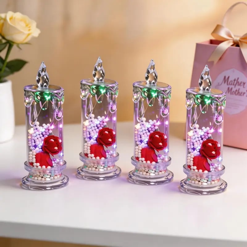 Buy 1 Get 1 Free🌹Realistic Rose Candle Lights — Battery-Powered, Smoke-Free LED Roses for Home Decor, Weddings, Parties & Gifts ✨