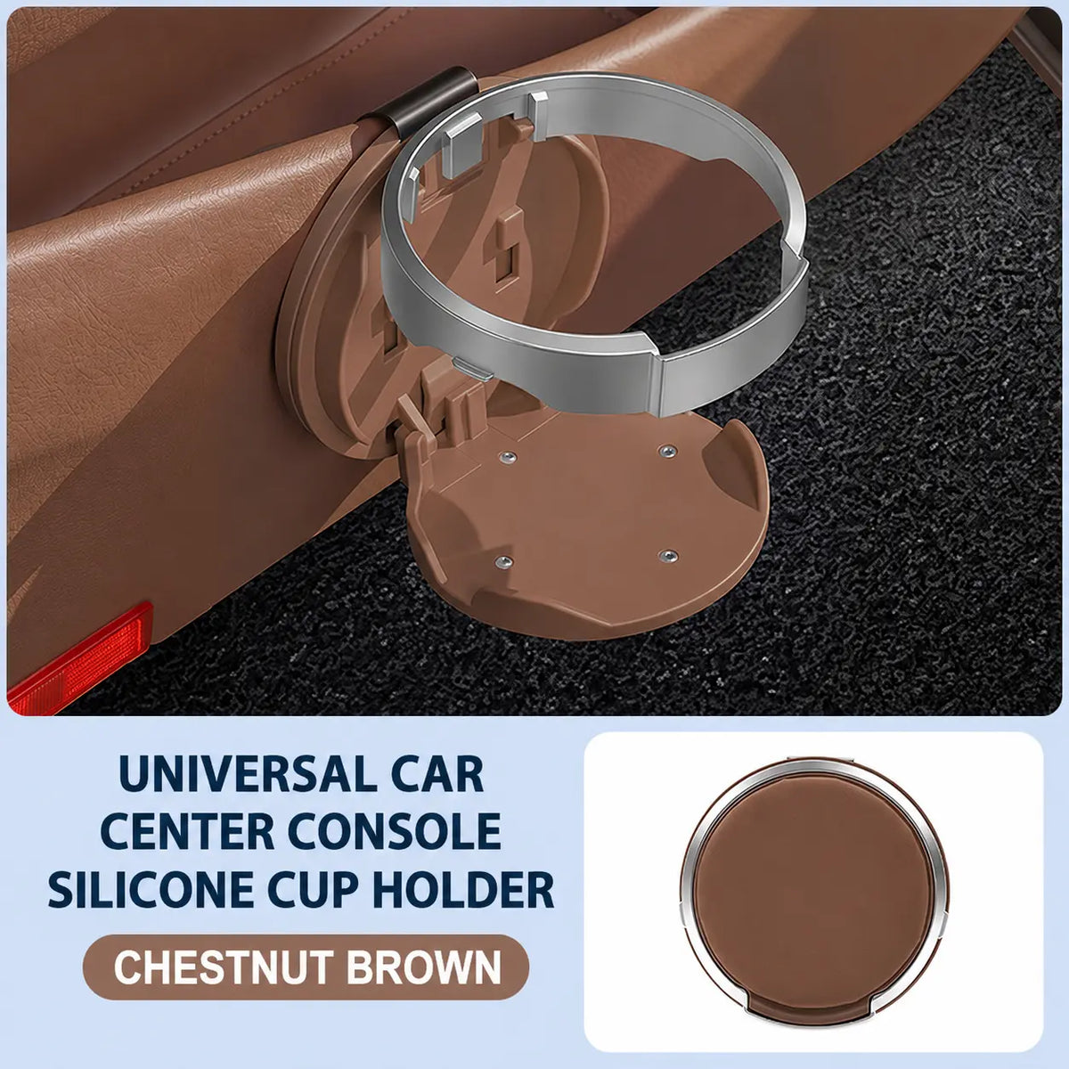 Universal Foldable Car Cup Holder with Hook – Space-Saving Vehicle Drink Organizer