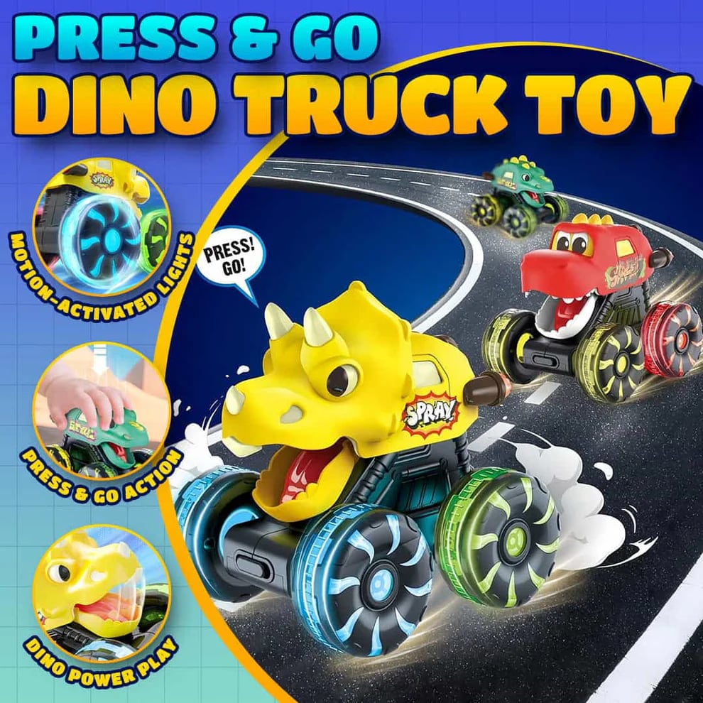 🎁Dino Truck Toy with Motion Activated Light
