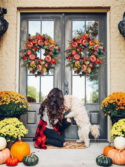 🔥Last Day 49% OFF💖 Handmade Fall Peony And Pumpkin Wreath - Year Round Wreath