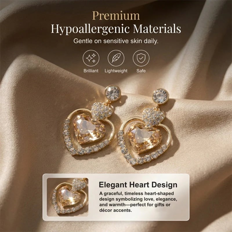 💎 LIMITED-TIME BUY 1 GET 1 FREE! ✨ Women’s Sparkling Double Heart Drop Earrings – Dazzling, Lightweight, Romantic ❤️
