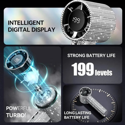💎Luxury Diamond Bling Handheld Fan🌬️3 Speed Turbo Rechargeable Mini Fan With Digital Display