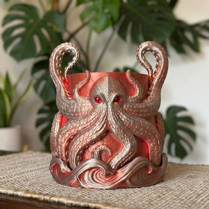 🥳3D Printed Kraken Planter – Octopus Planter with Tray🔥BUY 2 GET 10% OFF