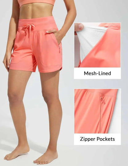 🔥🔥WOMEN'S 5" Swim Board Shorts High Waisted Quick Dry Swimsuit Swimming Bottoms🔥🔥