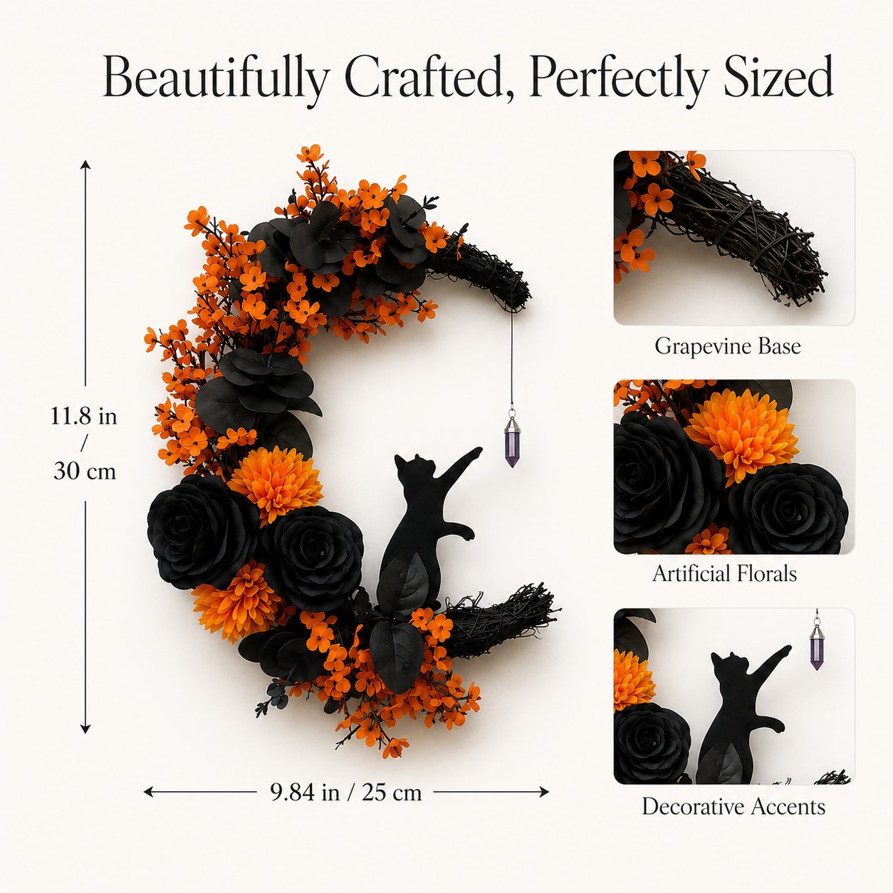 🐈‍⬛🌙Handmade Halloween Cat Wreath(📦Buy 2 Free Shipping)