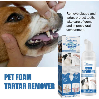 🐶Foam for removing tartar from pet teeth – Fresh breath & healthy teeth, no brushing required!🦷
