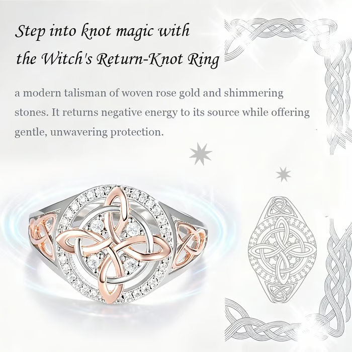 🔮Handmade Witch’s Return-Knot Protection Ring✨