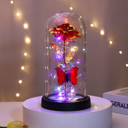 🌹Eternal Butterfly Rose Glass Dome Display with LED Light🥳Buy 2 Get 10% Off