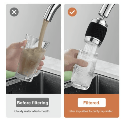 🔥Splash proof booster swivel kitchen filter tap