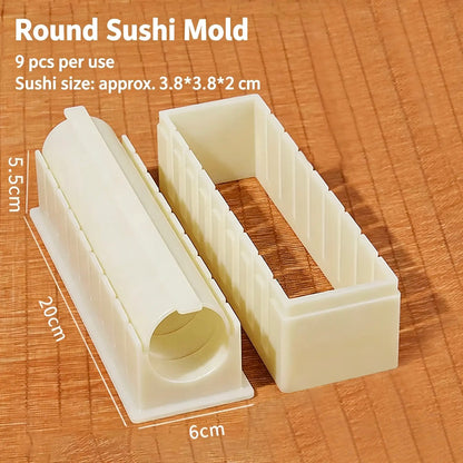 DIY Non-Stick Sushi Maker Mold Set with Cutting Groove – HIPS One-Press Sushi Making Kit