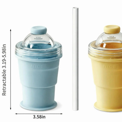 🧊Folding Ice Hockey Cup – Portable Silicone Whiskey Ice Sphere Maker & Drink Cup 🍹