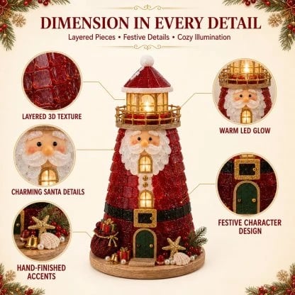 🔥 LAST DAY 49% OFF –🎄 DIY Lighted Christmas Sea Glass-Style Lighthouse Kit ✨