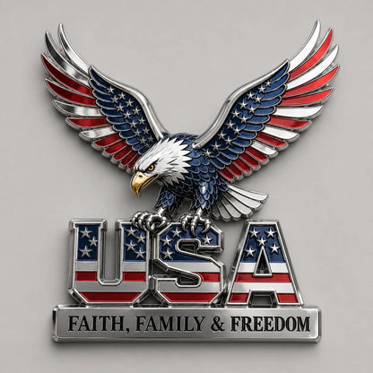 ★USA Faith, Family & Freedom★ Metal Emblem