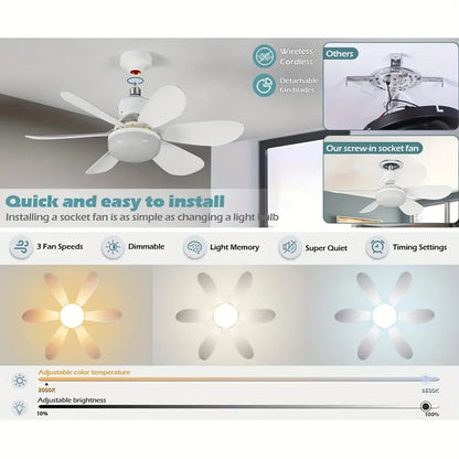 🏆LAST DAY SALE 49% OFF🔥SmartBreez 40W LED Ceiling Fan Light – 20.5” Ultra-Quiet with Remote 🎯 | E27 + FREE B22 Adapter 🔌 | For Bedroom 😴, Kitchen 👩‍🍳 & Garage 🛠️ – UK Ready! 🇬🇧