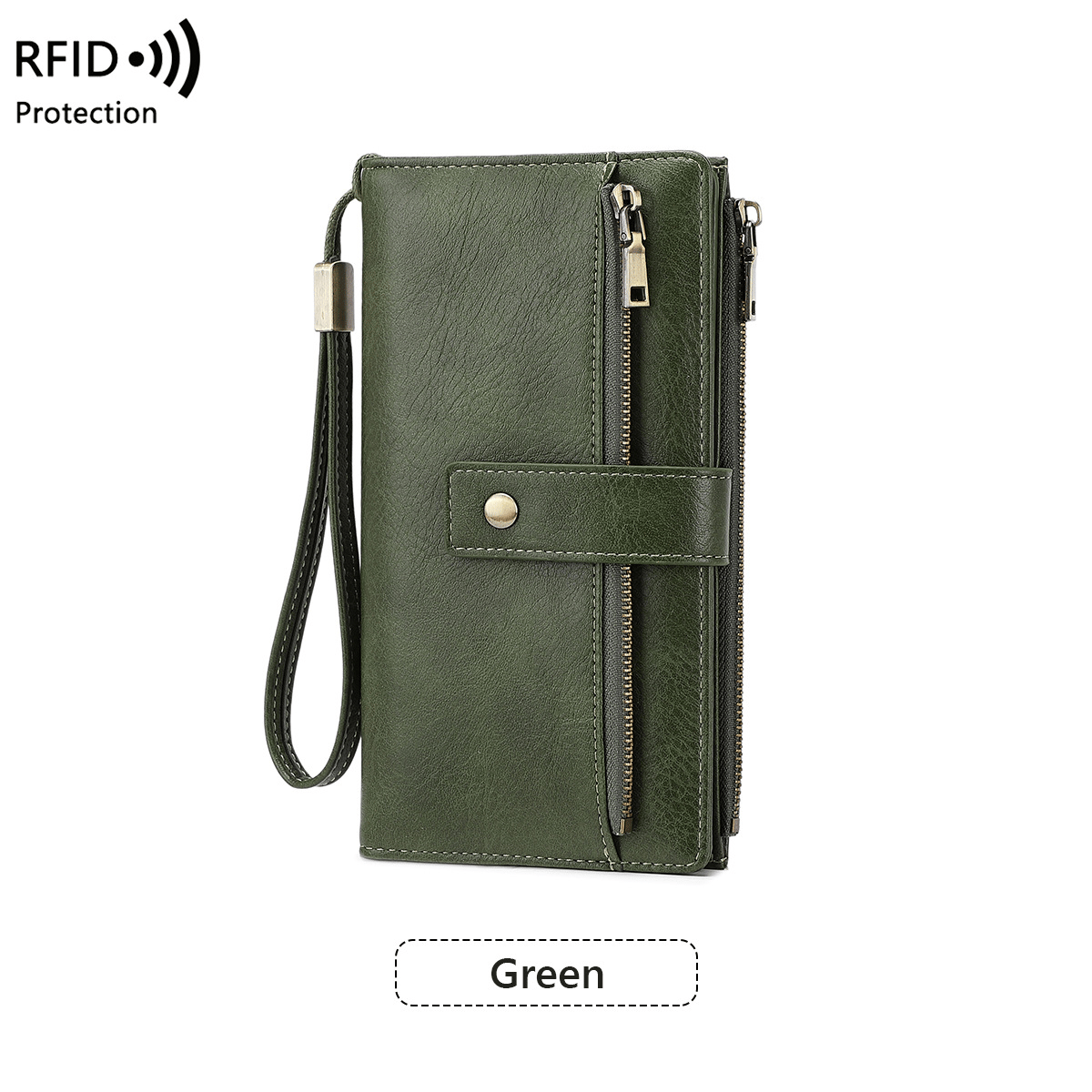 Women's RFID Leather Long Wallet - Stylish Clutch👛