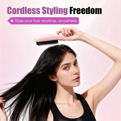 📢📢49% OFF !! ⏰ Cordless Ceramic Hair Straightening Brush