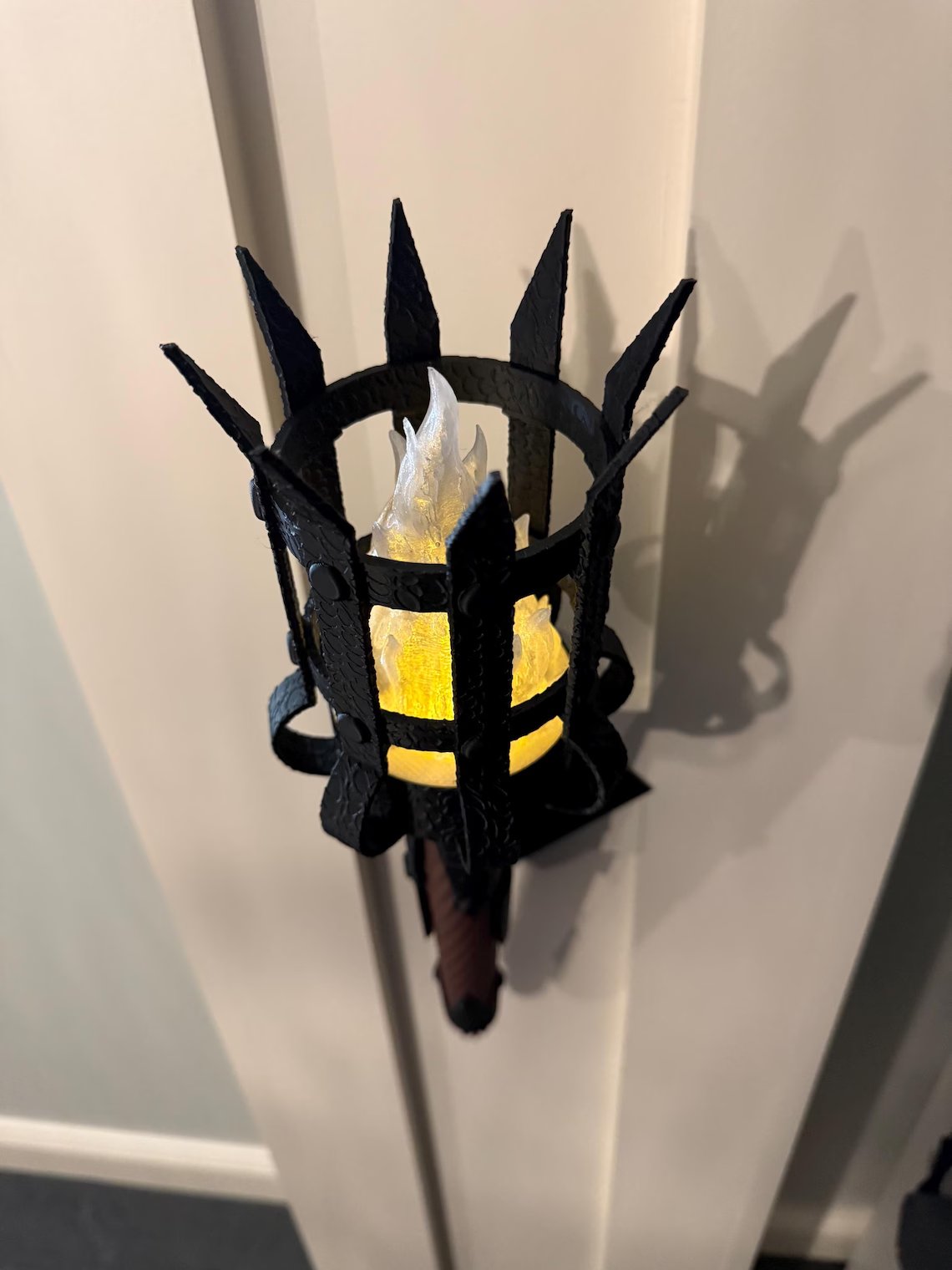Medieval Torch Wall Sconce: Battery LED Realistic Candle Light with Remote