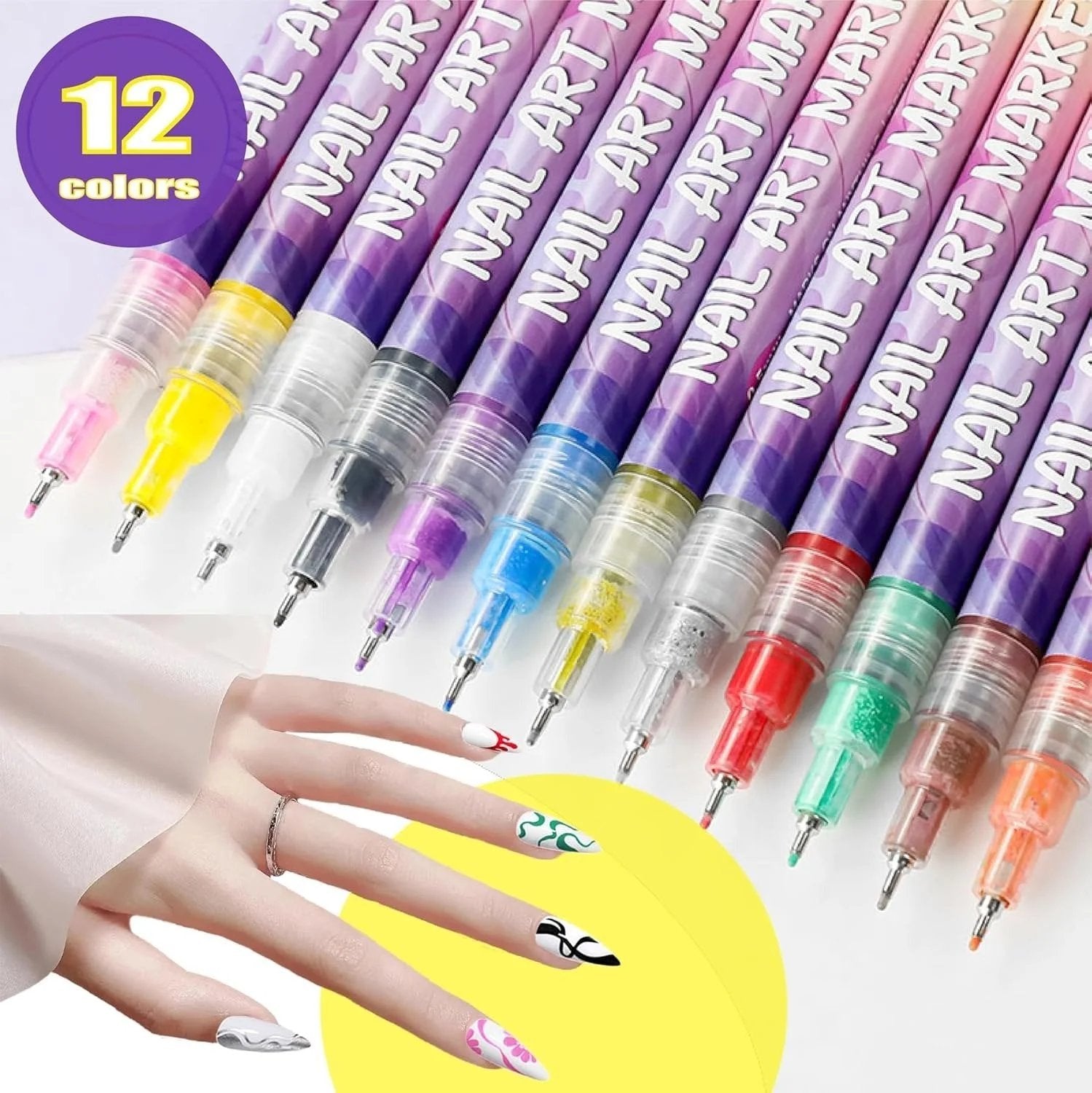 🎅🌟CHRISTMAS SPECIAL DISCOUNT:$16.99⏳12 Colors Nail Art Pens Set🎨💅