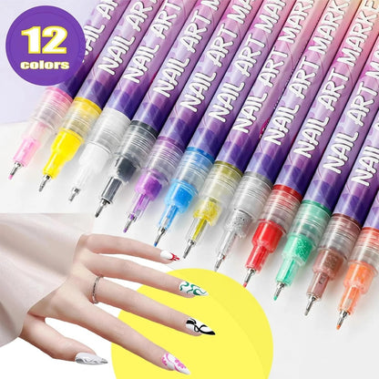 🎅🌟CHRISTMAS SPECIAL DISCOUNT:$16.99⏳12 Colors Nail Art Pens Set🎨💅