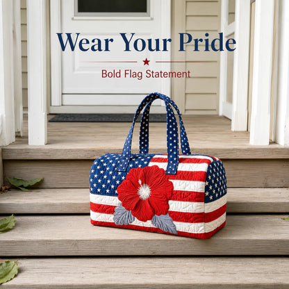 🔥HOT SALE 49% OFF🔥 Floral American Flag Travel Duffel🥳BUY 2 GET 10% OFF