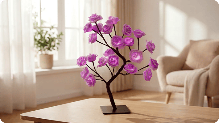 📢📢70% OFF!!⏰🌹Rose Flower Design Tree Night Light🌟