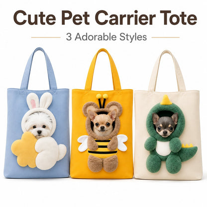 49% OFF | 🐶 💕Cute Pet Carrier Tote Bag - Adorable Small Dog & Cat Travel Bag with Safety Clip🐾