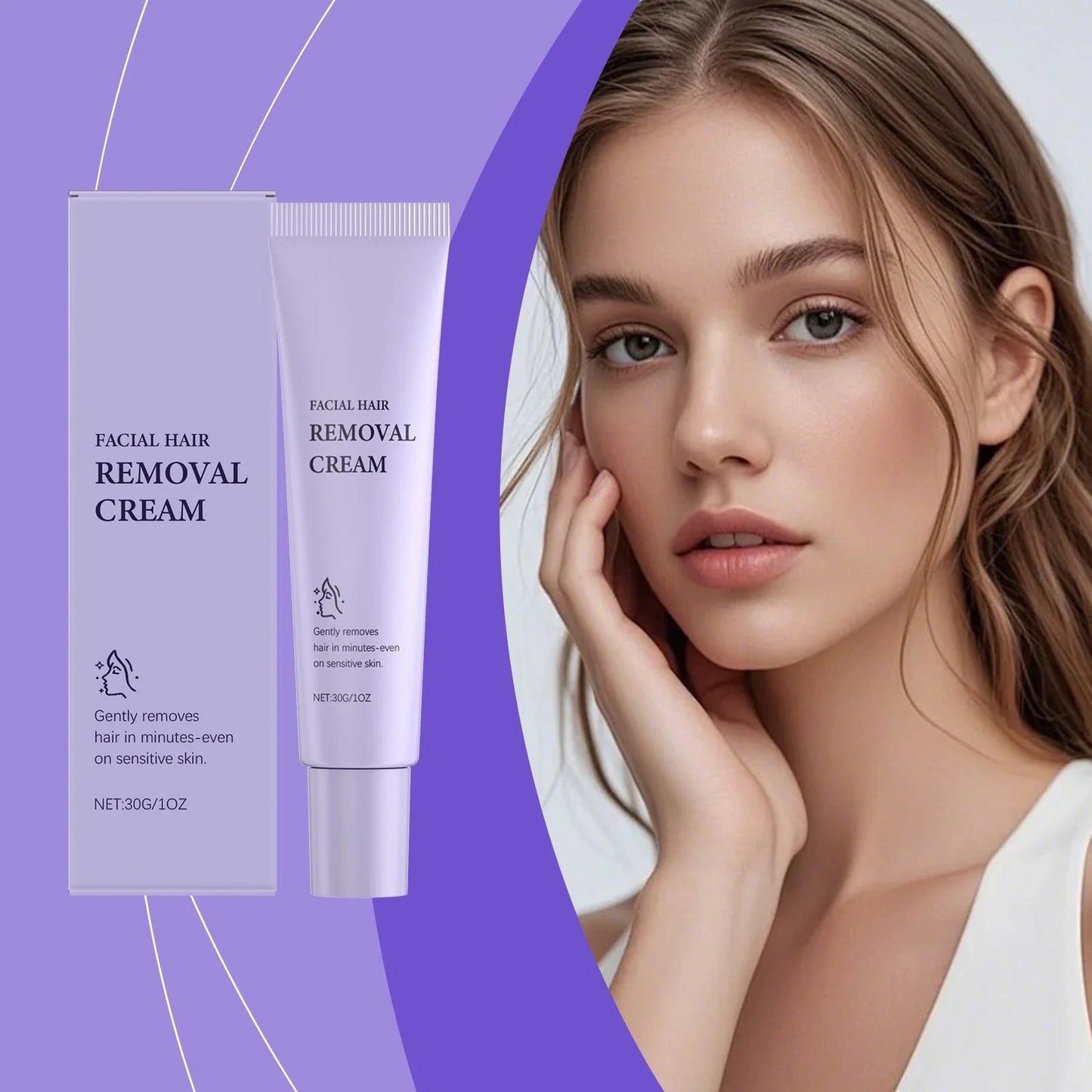 Gentle and Painless Facial Hair Removal Cream