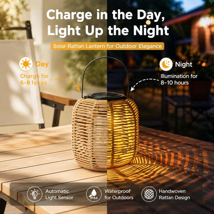 🌙 Rattan Solar Lantern 🔥