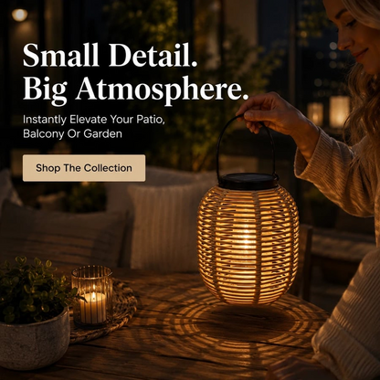🌙 Rattan Solar Lantern 🔥