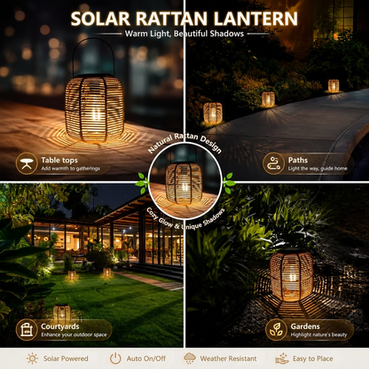 🌙 Rattan Solar Lantern 🔥