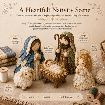 ✨ DIY Patchwork Nativity Scene Sewing Kit