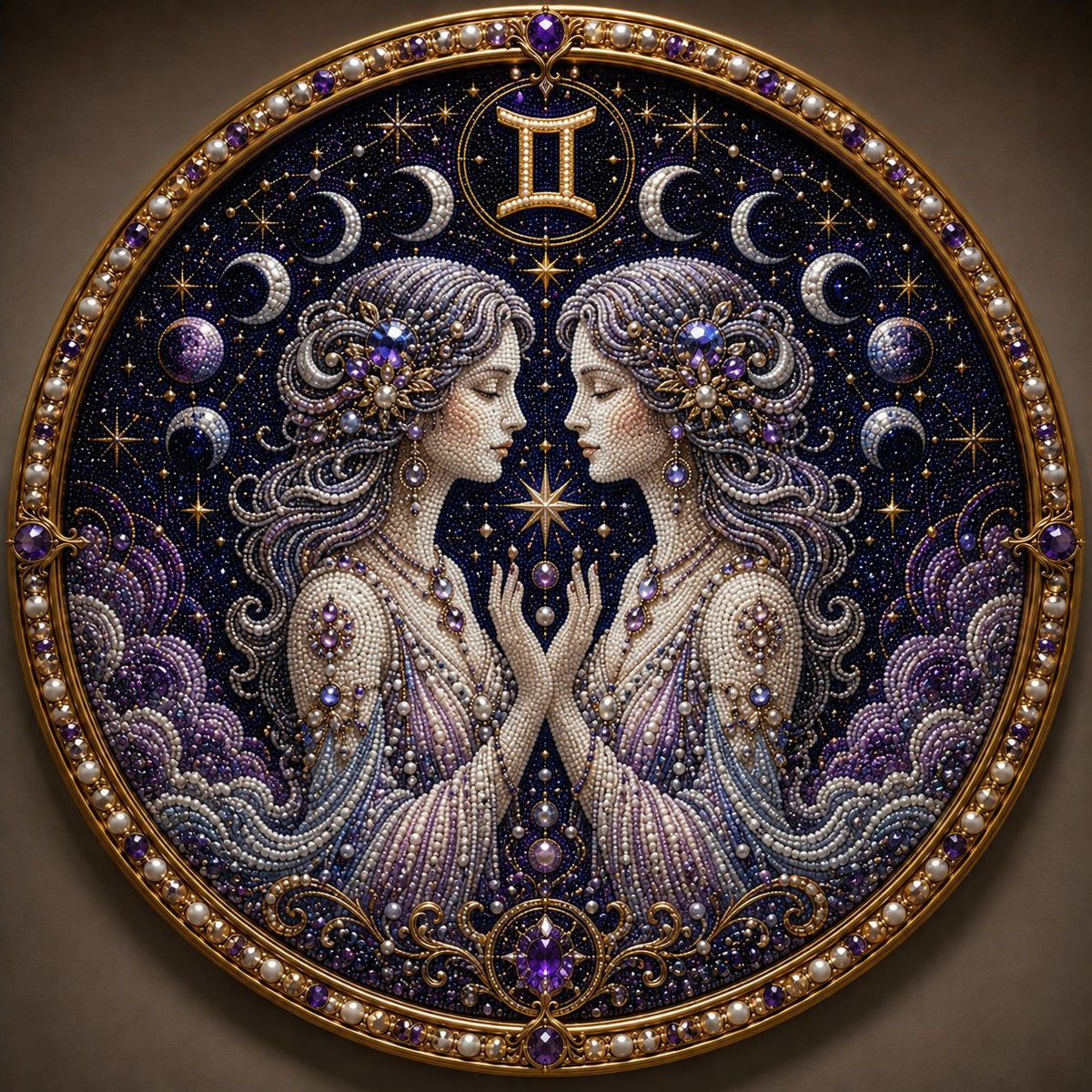 🔥49% OFF – ✨ Premium 3D Pearl 12 Zodiac Signs Art Kit | Luxury Flocked Canvas with Scratch-Resistant Non-Fading Pearl Beads DIY Handmade Astrology Decor ♈🌙💎