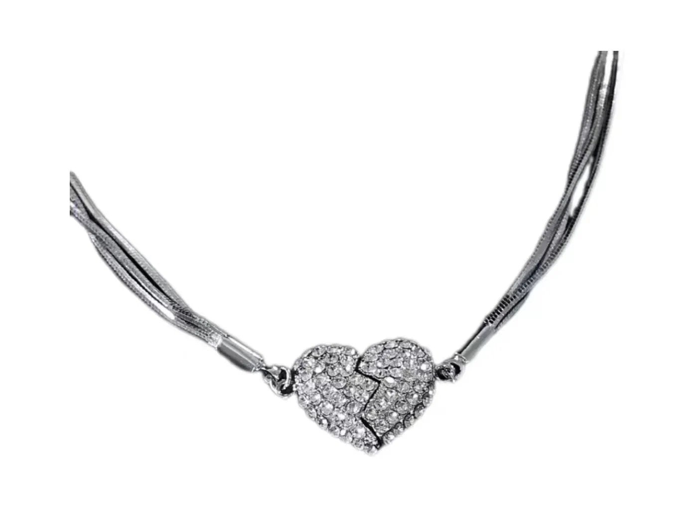 Magnetic Love Patchwork Necklace – Hypoallergenic Copper Chain, Silver or Gold, 3 Lengths