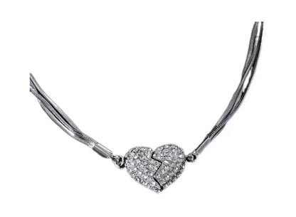 Magnetic Love Patchwork Necklace – Hypoallergenic Copper Chain, Silver or Gold, 3 Lengths