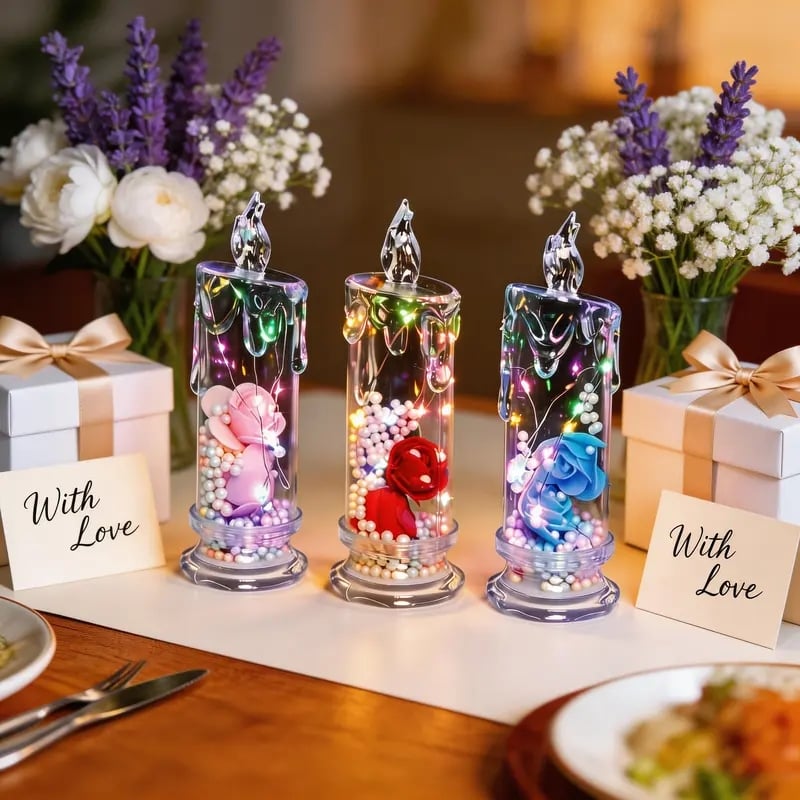 Buy 1 Get 1 Free🌹Realistic Rose Candle Lights — Battery-Powered, Smoke-Free LED Roses for Home Decor, Weddings, Parties & Gifts ✨