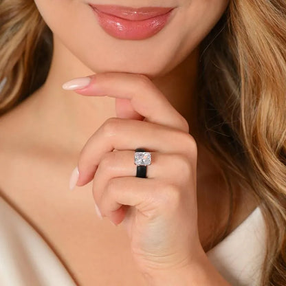 Renfit Silicone Ring – 10×8 mm Emerald Cut CZ | Patent-Pending Design - GlowStone Collection