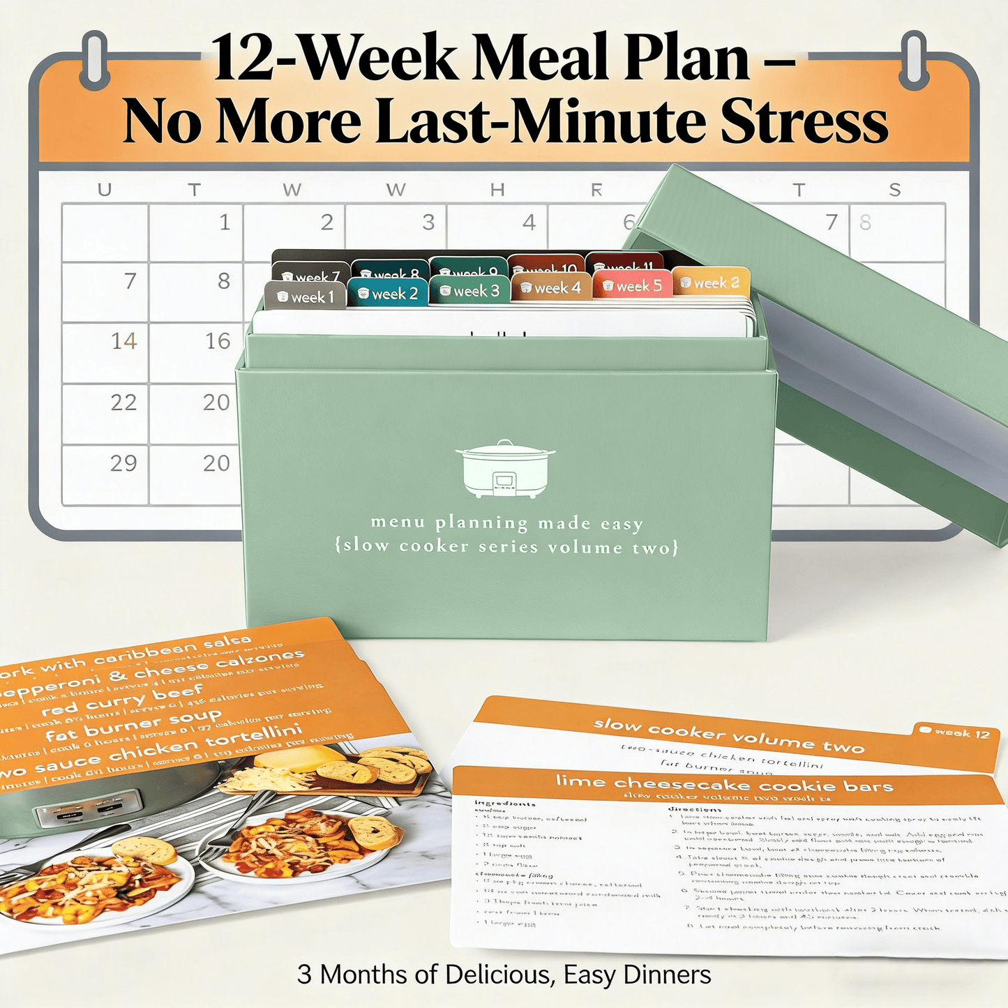 🍽️ Meal Planning Kit with 72 Photo Recipe Cards(Without a gift or present.)