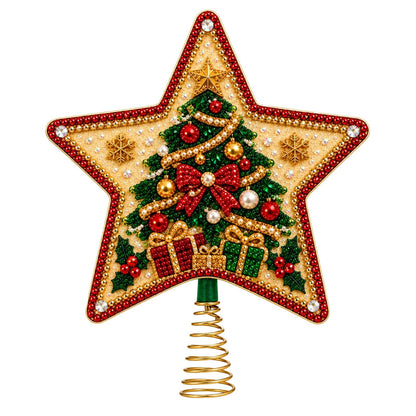 🏆Hot Sale⚡DIY Five-Pointed Star Diamond Painting Christmas Tree Topper