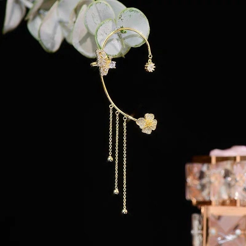 Buy One Get One Free！✨Butterfly Tassel Style Zircon Earrings | Perfect Gift🎁