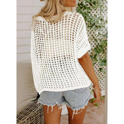 🎁2026 New Hot Sale- Womens Summer Scoop Neck Short Sleeve Sweater