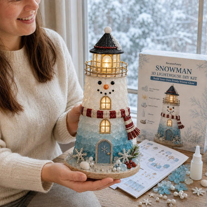 🔥 LAST DAY 49% OFF –🎄 DIY Lighted Christmas Sea Glass-Style Lighthouse Kit ✨