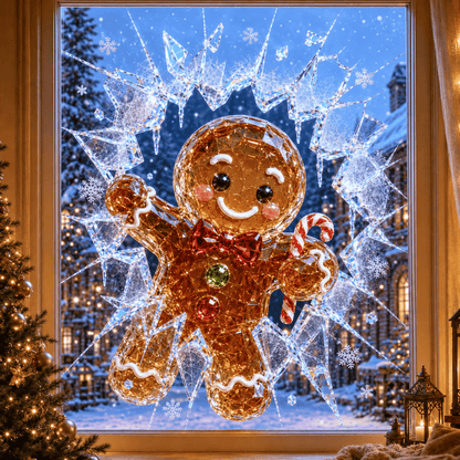 🔥HOT SALE 49% OFF✨🎄Crystal Christmas Break-In Window Decal — 3D Shattered-Glass Holiday Window Decoration